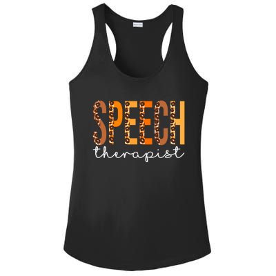 Speech Therapist Leopard Squad Cute Fall Autumn Thanksgiving Great Gift Ladies PosiCharge Competitor Racerback Tank