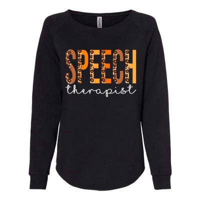 Speech Therapist Leopard Squad Cute Fall Autumn Thanksgiving Great Gift Womens California Wash Sweatshirt