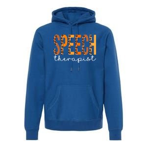 Speech Therapist Leopard Squad Cute Fall Autumn Thanksgiving Great Gift Premium Hoodie