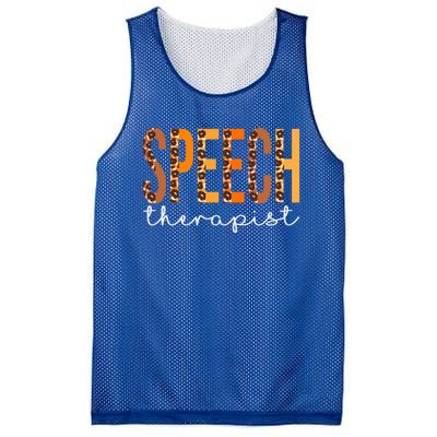 Speech Therapist Leopard Squad Cute Fall Autumn Thanksgiving Great Gift Mesh Reversible Basketball Jersey Tank