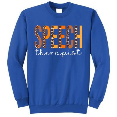 Speech Therapist Leopard Squad Cute Fall Autumn Thanksgiving Great Gift Tall Sweatshirt