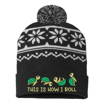 Sea Turtle Lover This Is How I Roll Turtle USA-Made Snowflake Beanie