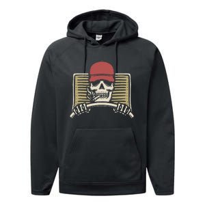 Skeleton Trucker Lazy Halloween Costume Skull Truck Driver Performance Fleece Hoodie