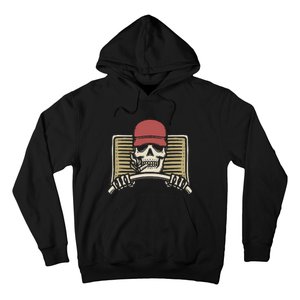 Skeleton Trucker Lazy Halloween Costume Skull Truck Driver Hoodie