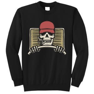 Skeleton Trucker Lazy Halloween Costume Skull Truck Driver Sweatshirt