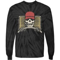 Skeleton Trucker Lazy Halloween Costume Skull Truck Driver Tie-Dye Long Sleeve Shirt