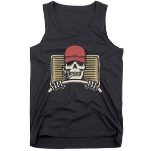 Skeleton Trucker Lazy Halloween Costume Skull Truck Driver Tank Top