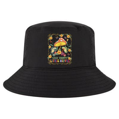 Stay Trippy Little Hippie Retro Mushrooms Vintage 70s Vibes Cool Comfort Performance Bucket Hat
