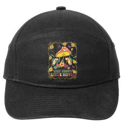 Stay Trippy Little Hippie Retro Mushrooms Vintage 70s Vibes 7-Panel Snapback Hat