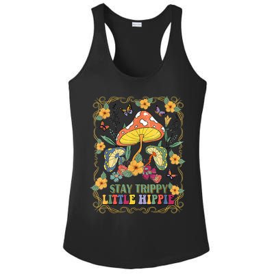 Stay Trippy Little Hippie Retro Mushrooms Vintage 70s Vibes Ladies PosiCharge Competitor Racerback Tank