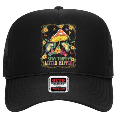 Stay Trippy Little Hippie Retro Mushrooms Vintage 70s Vibes Trucker Hat