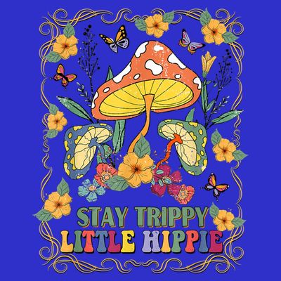 Stay Trippy Little Hippie Retro Mushrooms Vintage 70s Vibes T-Shirt