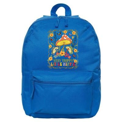 Stay Trippy Little Hippie Retro Mushrooms Vintage 70s Vibes 16 in Basic Backpack