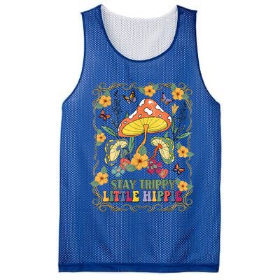 Stay Trippy Little Hippie Retro Mushrooms Vintage 70s Vibes Mesh Reversible Basketball Jersey Tank