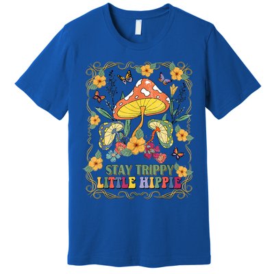 Stay Trippy Little Hippie Retro Mushrooms Vintage 70s Vibes Premium T-Shirt