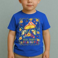 Stay Trippy Little Hippie Retro Mushrooms Vintage 70s Vibes Toddler T-Shirt