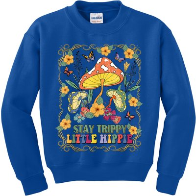 Stay Trippy Little Hippie Retro Mushrooms Vintage 70s Vibes Kids Sweatshirt