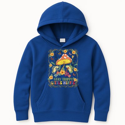 Stay Trippy Little Hippie Retro Mushrooms Vintage 70s Vibes Kids Hoodie
