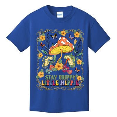 Stay Trippy Little Hippie Retro Mushrooms Vintage 70s Vibes Kids T-Shirt