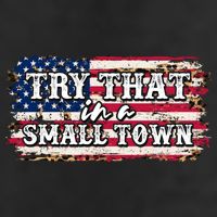 Small Town Leopard Print American USA Flag Garment-Dyed Heavyweight T-Shirt