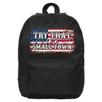 Small Town Leopard Print American USA Flag 16 in Basic Backpack