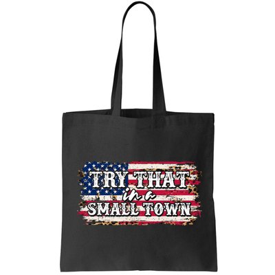 Small Town Leopard Print American USA Flag Bag