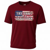 Small Town Leopard Print American USA Flag Cooling Performance Crew T-Shirt