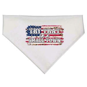 Small Town Leopard Print American USA Flag USA-Made Doggie Bandana