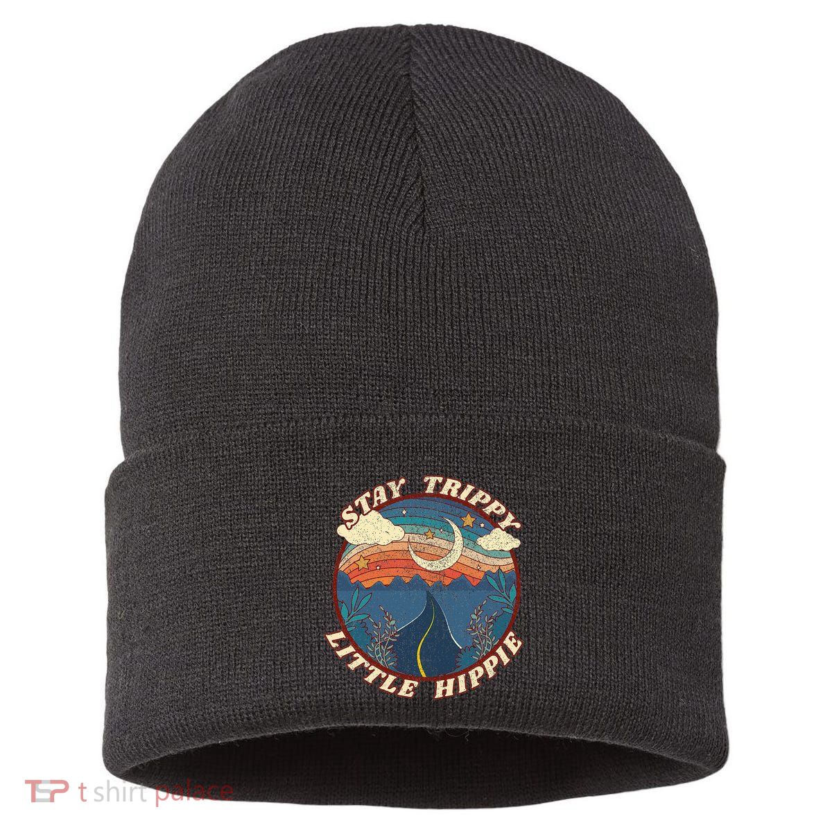 Stay Trippy Little Hippie Funny Peace Love Hippy Gift Sustainable Knit Beanie