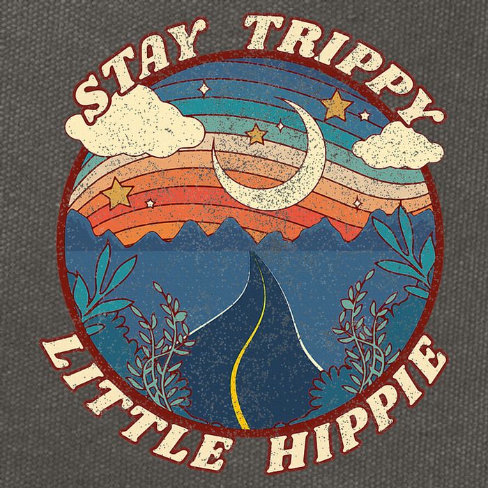 Stay Trippy Little Hippie Funny Peace Love Hippy Gift Cotton Canvas Backpack