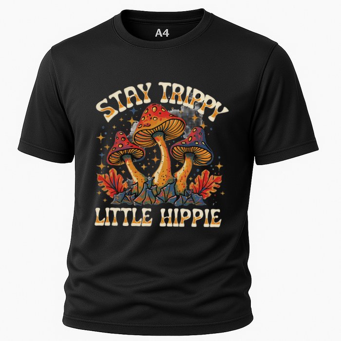Stay Trippy Little Hippie Magic Mushroom Hippy Trippie Day Cooling Performance Crew T-Shirt