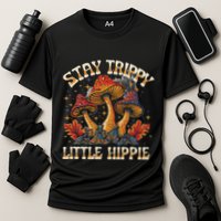 Stay Trippy Little Hippie Magic Mushroom Hippy Trippie Day Cooling Performance Crew T-Shirt