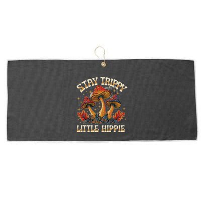 Stay Trippy Little Hippie Magic Mushroom Hippy Trippie Day Large Microfiber Waffle Golf Towel