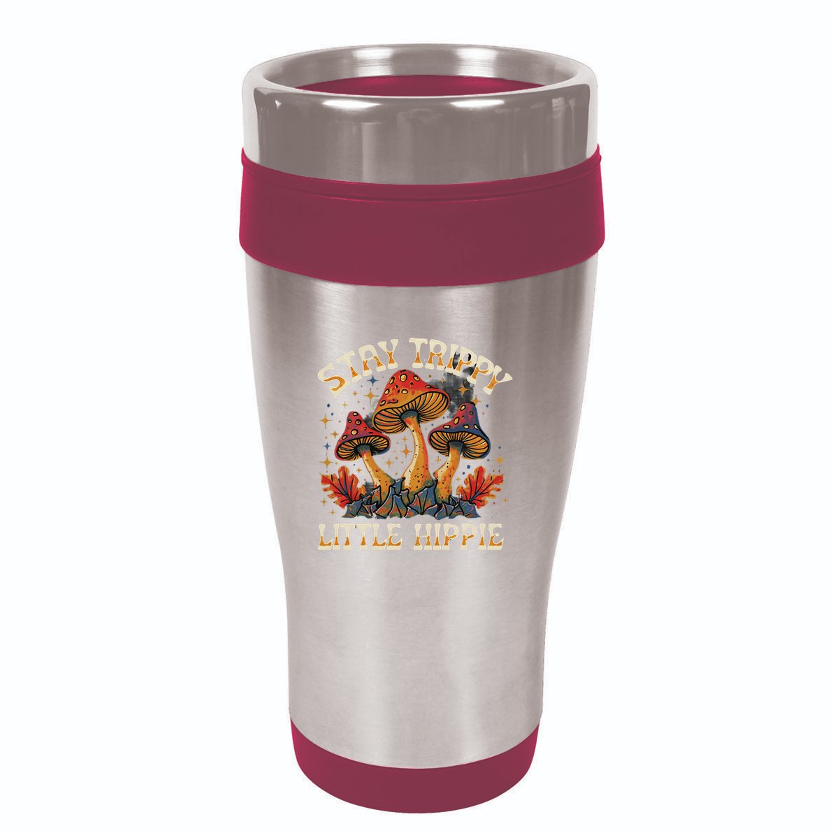 Stay Trippy Little Hippie Magic Mushroom Hippy Trippie Day 16oz Travel Tumbler