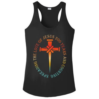Spreading The Love Of Jesus 200 Years And Counting Ladies PosiCharge Competitor Racerback Tank