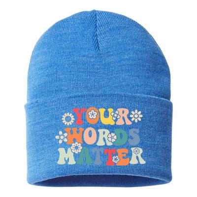 Speech Therapy Language Pathologist Slp Your Words Matter Sustainable Knit Beanie