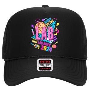 Saved The Lab Retro Lab Week 2024 Medical Lab Science High Crown Mesh Back Trucker Hat