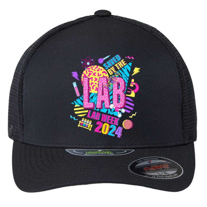 Saved The Lab Retro Lab Week 2024 Medical Lab Science Flexfit Unipanel Trucker Cap