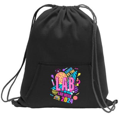 Saved The Lab Retro Lab Week 2024 Medical Lab Science Sweatshirt Cinch Pack Bag