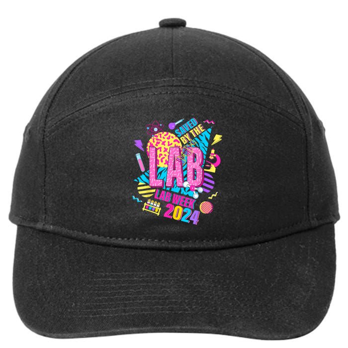 Saved The Lab Retro Lab Week 2024 Medical Lab Science 7-Panel Snapback Hat