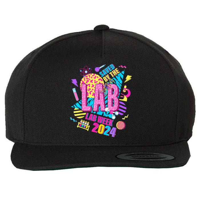 Saved The Lab Retro Lab Week 2024 Medical Lab Science Wool Snapback Cap