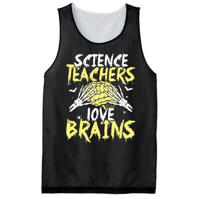 Science Teachers Love Brains Funny Halloween Teacher Mesh Reversible Basketball Jersey Tank