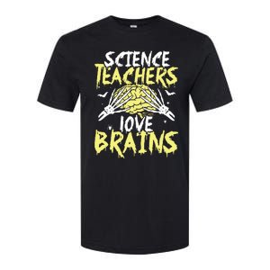 Science Teachers Love Brains Funny Halloween Teacher Softstyle CVC T-Shirt