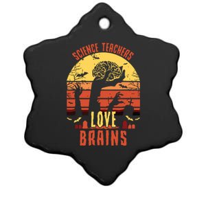 Science Teachers Love Brains Science Teacher Halloween Ceramic Star Ornament