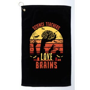 Science Teachers Love Brains Science Teacher Halloween Platinum Collection Golf Towel