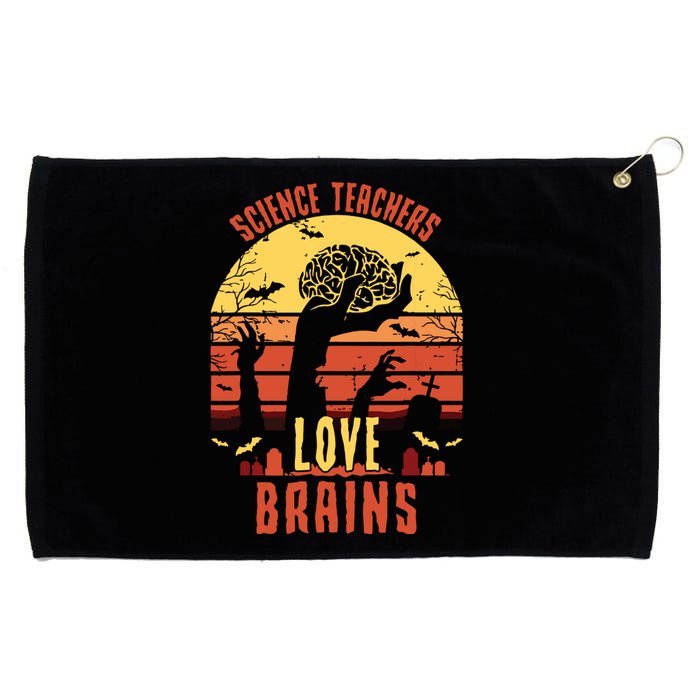 Science Teachers Love Brains Science Teacher Halloween Grommeted Golf Towel