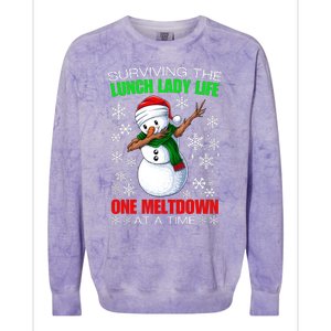 Surviving The Lunch Lady Life One Meltdown At A Time Colorblast Crewneck Sweatshirt