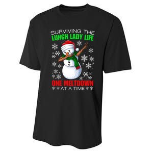 Surviving The Lunch Lady Life One Meltdown At A Time Performance Sprint T-Shirt