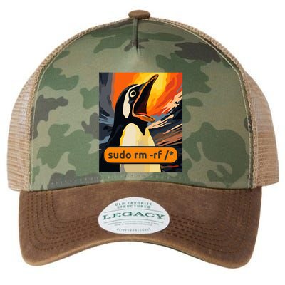 Screaming Tux Linux Sudo Rm Rf Legacy Tie Dye Trucker Hat
