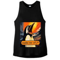 Screaming Tux Linux Sudo Rm Rf Ladies PosiCharge Tri-Blend Wicking Tank